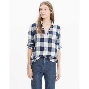 Madewell Oversized Boyshirt in Mixed Buffalo Check